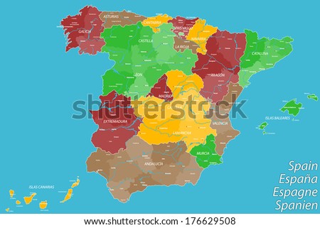 Map of Spain Royalty-Free Stock Photo #176629508
