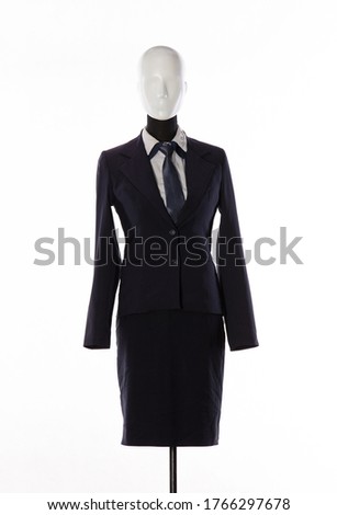 school teacher uniform on a mannequin isolated on white background