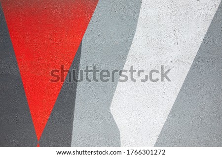 Closeup of colorful urban wall texture. Modern pattern for wallpaper design. Creative urban city background. Abstract open composition. Minimal geometric style, solid colors