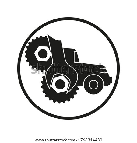 The image of the icon of the service for car repairs.