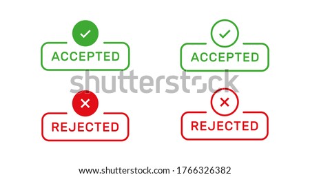 Accepted and Rejected banner signs vector design.  Approved and Disapproved icons. Royalty-Free Stock Photo #1766326382