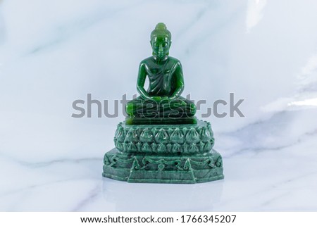 Mini Jade Buddha in Temple Bangkok, Thailand