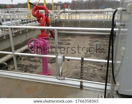 Waste Water Treatment Plant Aeration Basin Royalty-Free Stock Photo #1766358365
