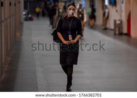 stewardess in coronavirus time at Mexico
