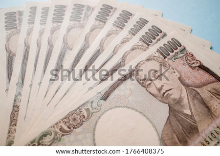 Japanese 10,000 yen banknotes worth 100,000 yen