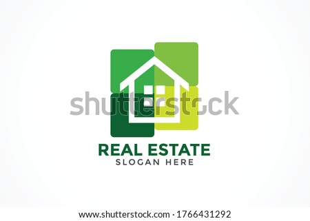 square real estate interior decoration logo icon 