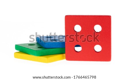 Toys Geometric Shape Wooden isolated on white background