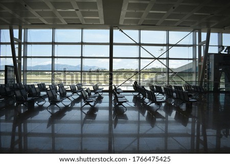 Airport passenger waiting area , waiting room concept

