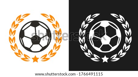 Logo, badge or label for football sport. Design templates emblem for soccer match, tournament, championship. Minimalistic vector illustration. 