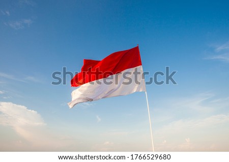 Indonesian Flag, The Red and white Flag, national symbol of Indonesia. Royalty-Free Stock Photo #1766529680