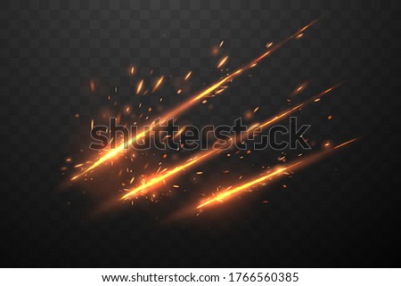 Cut tracks with sparks effect