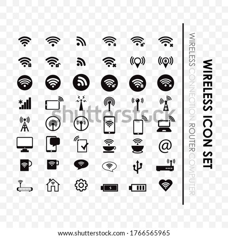 Wireless icon. Basic icon set. Black icons.