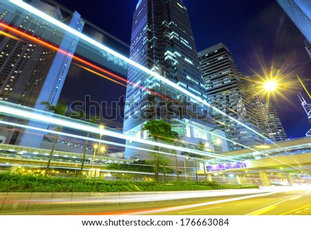 Hong Kong with car light