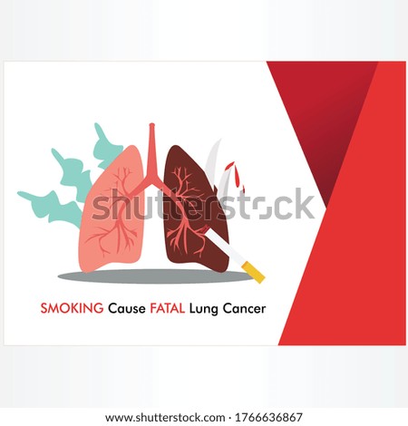 Poster illustration for smoking risk. vector background.