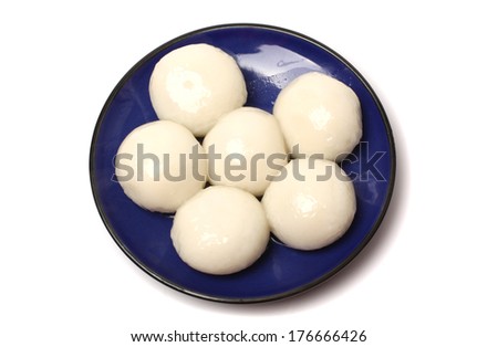 chinese food glue pudding in a bowl closeup photograph isolated on white background  Royalty-Free Stock Photo #176666426
