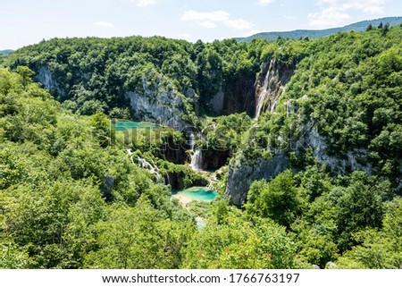 Picturesque morning in Plitvice National Park. Colorful spring scene of green forest with pure water lake. Great countryside view of Croatia, Europe.
