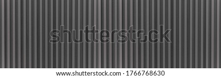 Panorama of Black Corrugated metal background and texture surface or galvanize steel