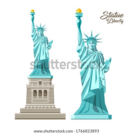 The Statue of Liberty vector, Liberty Enlightening the World, in the United States, collection design isolated on white background, illustration Royalty-Free Stock Photo #1766823893