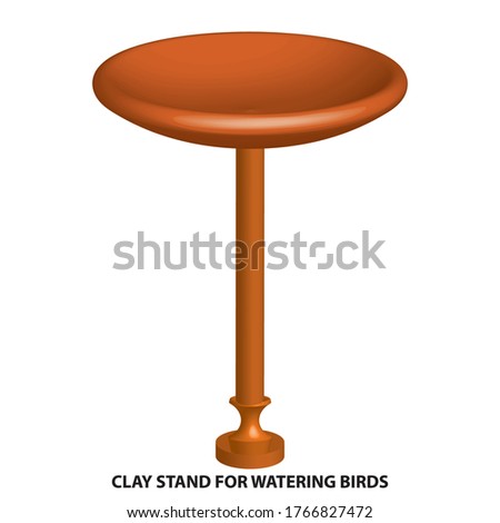 clay stand for watering birds  3D vintage vector clip art is the graphic arts,refers to pre-made images used to illustrate any medium. 