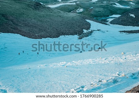 Ice valley in the mountains