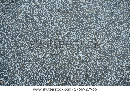  floor texture and background with pebbles, sand asphalt and dry leaves            