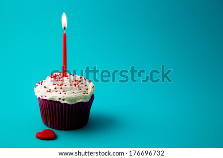 sweet little birthday cake with candles