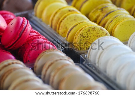 Australian pastry These sweet bakeries were sold at a stand in a street market close to The Rocks in Sydney, New South Wales, Australia.  Royalty-Free Stock Photo #176698760