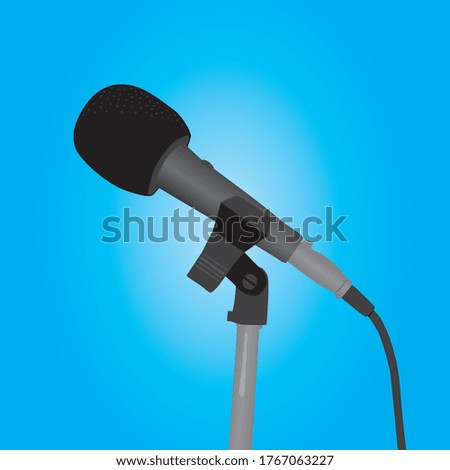 Microphone on a blue background