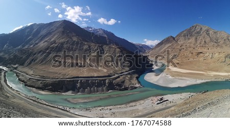 Panorama View of Indus River Leh Ladakh