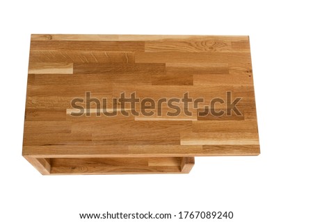 Picture of modern wooden table on isolated background