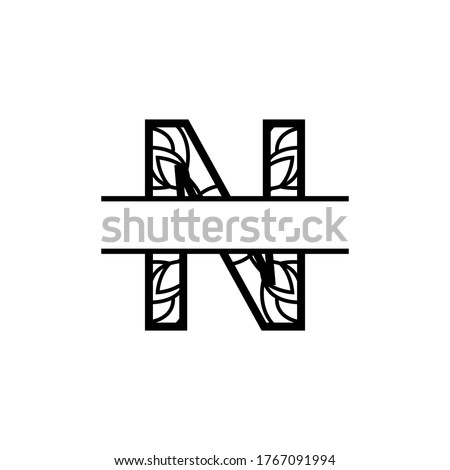 Letter N Split monogram mandala vector design template illustration