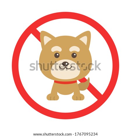Sign illustration of pet ban mark.
