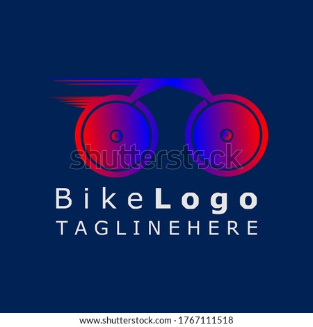 Business and Sports logo with illustration of A fast moving bicycle / motorcycle. Vector logo of a bicycle / motorcycle.