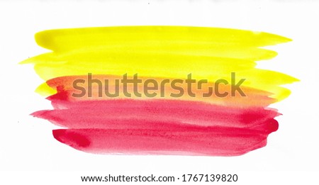 Abstract white light and dark pink and yellow texture and background with brushstroke like lines drawn by watercolor paints. Great basic of print, badge, party invitation, banner, tag.