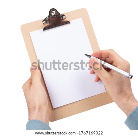 Wooden clipboard isolated on white background, clipping paths in Royalty-Free Stock Photo #1767169022