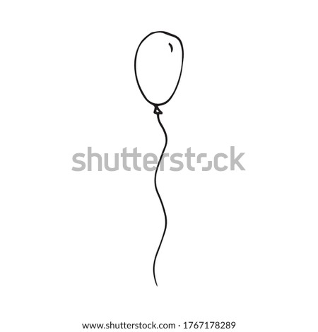 Hand-draw balloon doodle. Vector illustration