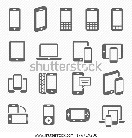 Responsive design icons for computer and technology telecommunication screen vector illustration Royalty-Free Stock Photo #176719208