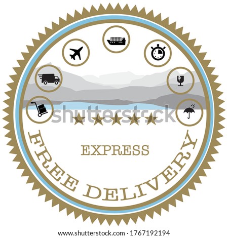Shipping fast delivery truck symbol Free shipping symbol. Vector illustration.free delivery  sticker.Free shipping symbol. Vector illustration.free delivery, icon logistic car airplane boat 