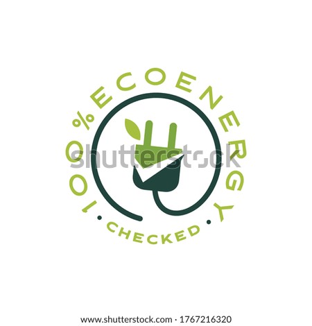 checked eco energy green friendly sign logo vector icon illustration