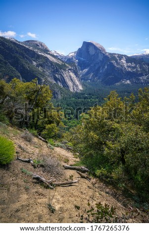 hiking the upper yosemite falls trail in yosemite national park in california in the usa