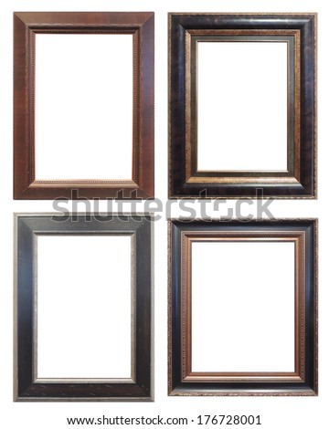 antique picture frame isolated on white background