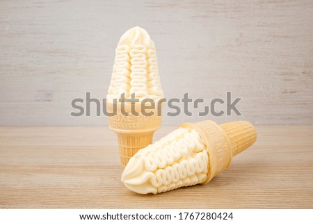 Soft ice cream on white background