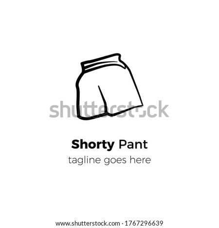 shorty pant logo design vector illustration