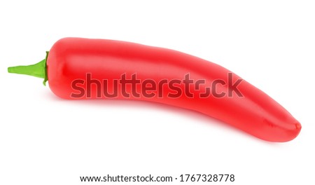 Red hot chili pepper isolated on a white background. Clip art image for package design.