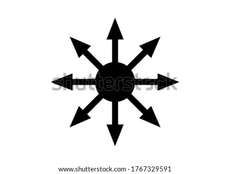 Symbol of Chaos vector isolated on white background. A symbol originating from The Eternal Champion, later adopted by occultists and role-playing games. 
