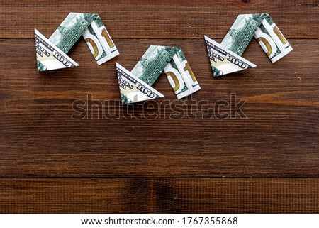 Dollar chart on wooden background. Currency trading concept