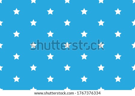 White stars on a blue background. Seamless texture.