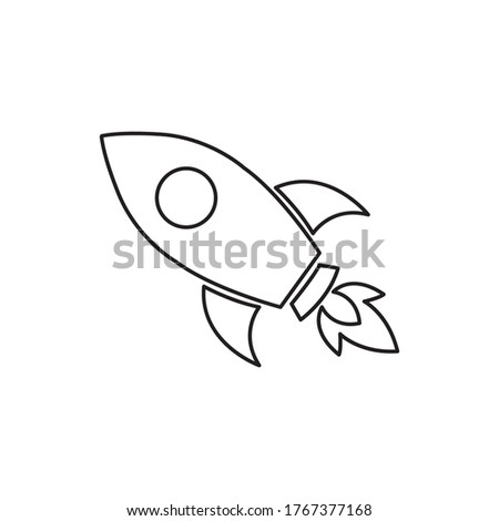 Rocket icon vector. Spaceship sign