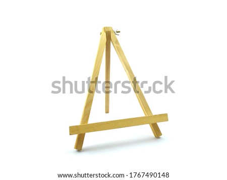 Portable stand, an empty easel on white background