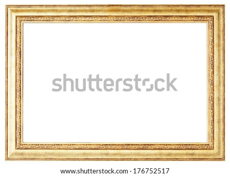 Gold picture frame. Isolated path and over white background  Royalty-Free Stock Photo #176752517
